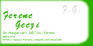 ferenc geczi business card